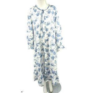 La Cera Womens Nightgown Small Floral Long Cottagecore Prairie Romantic New